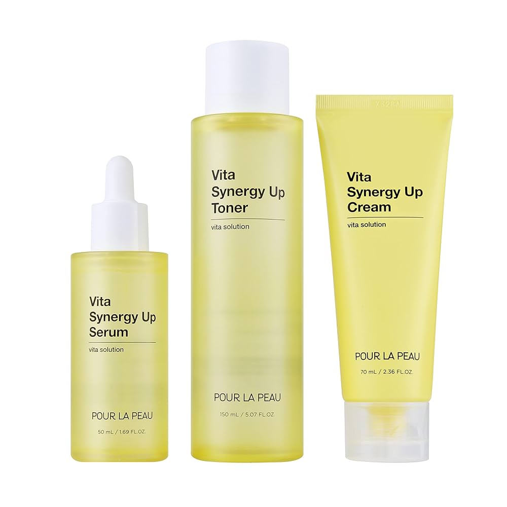 Bộ Dưỡng Trắng Da Hàn Quốc Chứa Vitamin C Pour La Peau Vita Synergy Up 3 Items